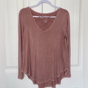 American Eagle Soft and Sexy Blush Pink Shirt